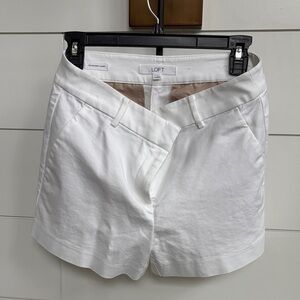 LOFT Women's High Waist White Shorts
